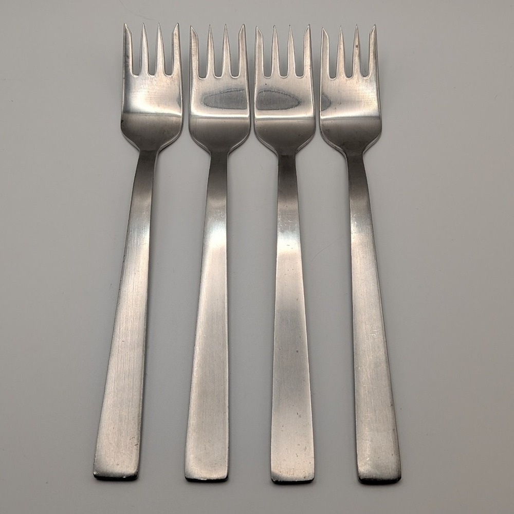 Fiskars Triennale Stainless Finland 4 Salad Dessert Fish Forks MCM Replacements